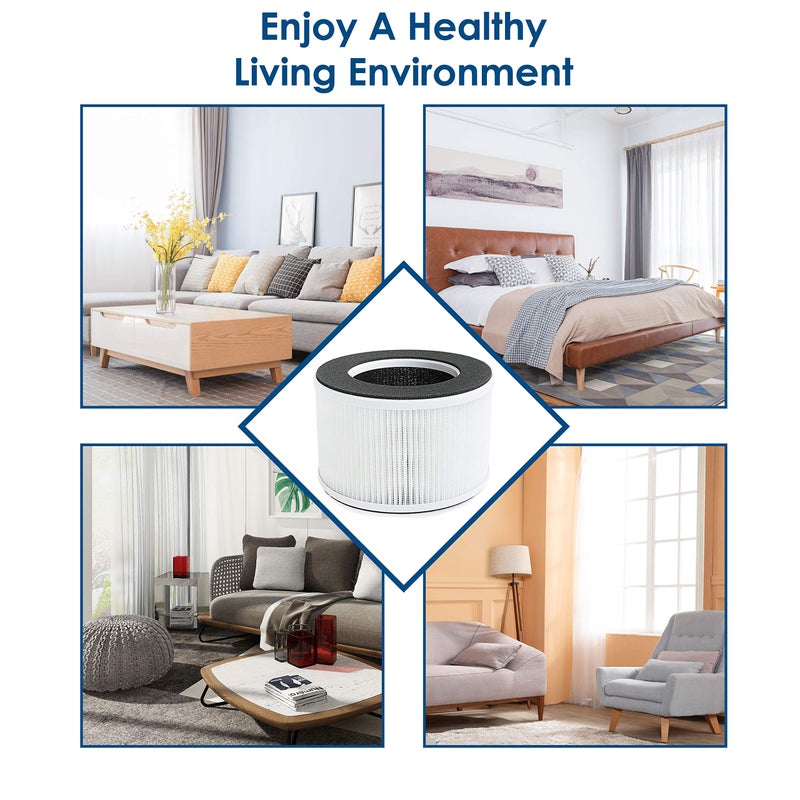 Flintar True HEPA Replacement Filter, Compatible with hOmeLabs Home 4-in-1 Compact HEPA Air Purifier HME020020N Only, AKJ050GE, 2-Pack - Image 5